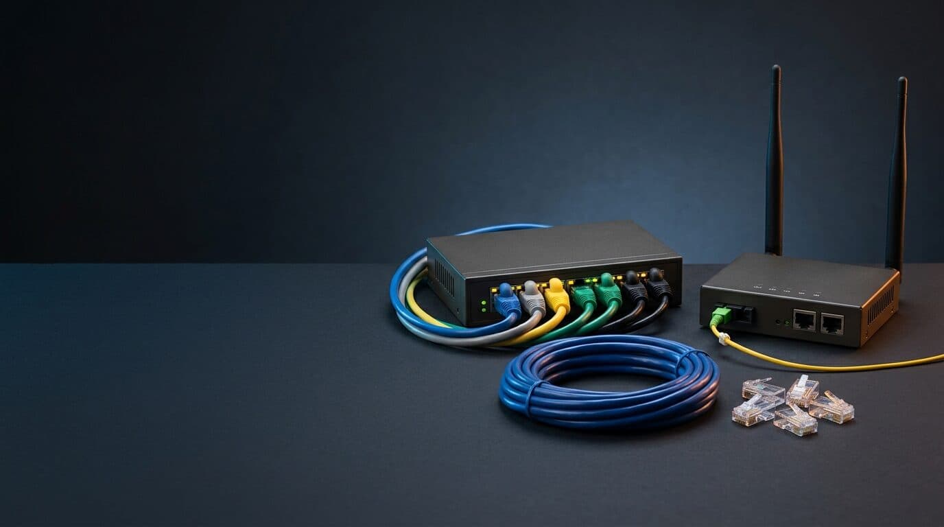 Network switch, router and cables