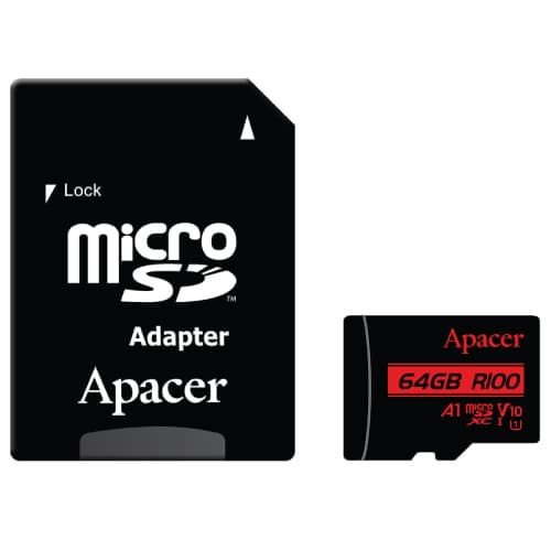 Apacer 64GB microSDXC UHS-I U1 Class 10 Memory Card (AP64GMCSX10UB-R)