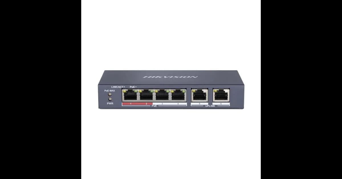 Hikvision DS-3E0106MP-E/M 4 Port Unmanaged PoE Switch